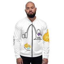 Load image into Gallery viewer, Unisex Bomber Jacket-White