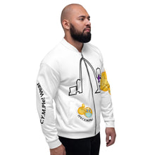 Load image into Gallery viewer, Unisex Bomber Jacket-White