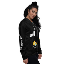 Load image into Gallery viewer, Unisex Bomber Jacket-Black