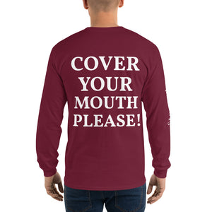 Men's Long Sleeve Shirt-Dark With White Letters